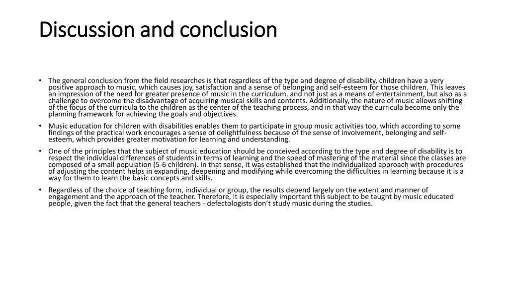 discussion and conclusion discussion