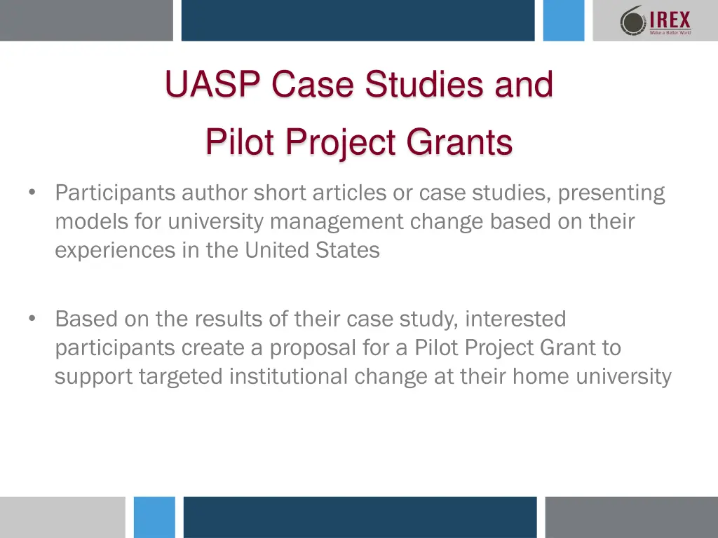 uasp case studies and pilot project grants