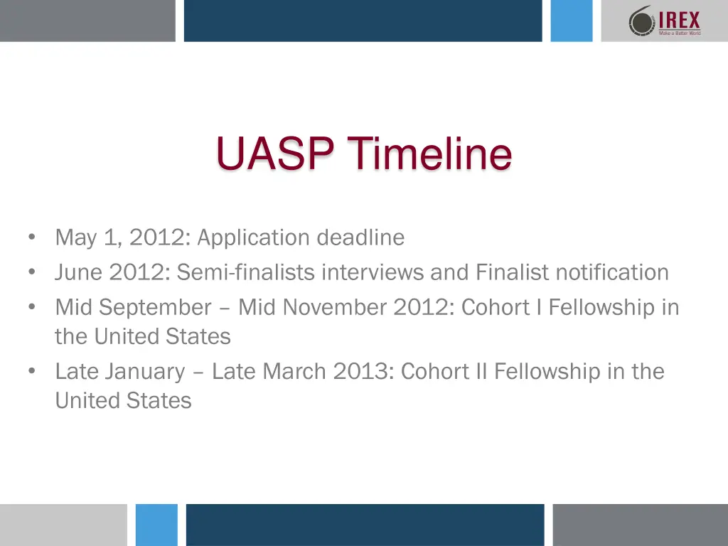 uasp timeline