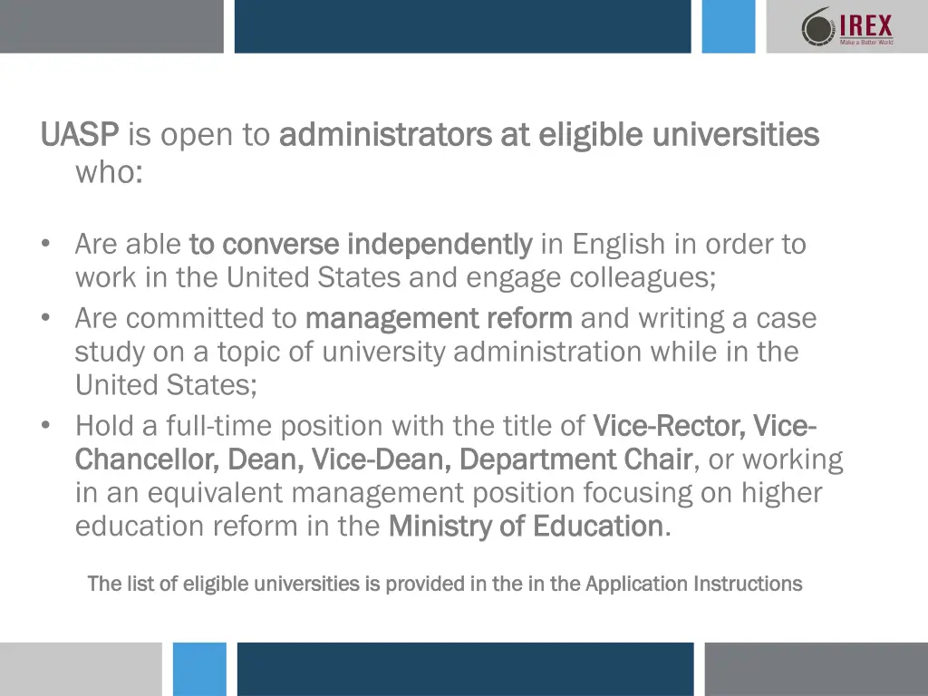 uasp uasp is open to administrators at eligible