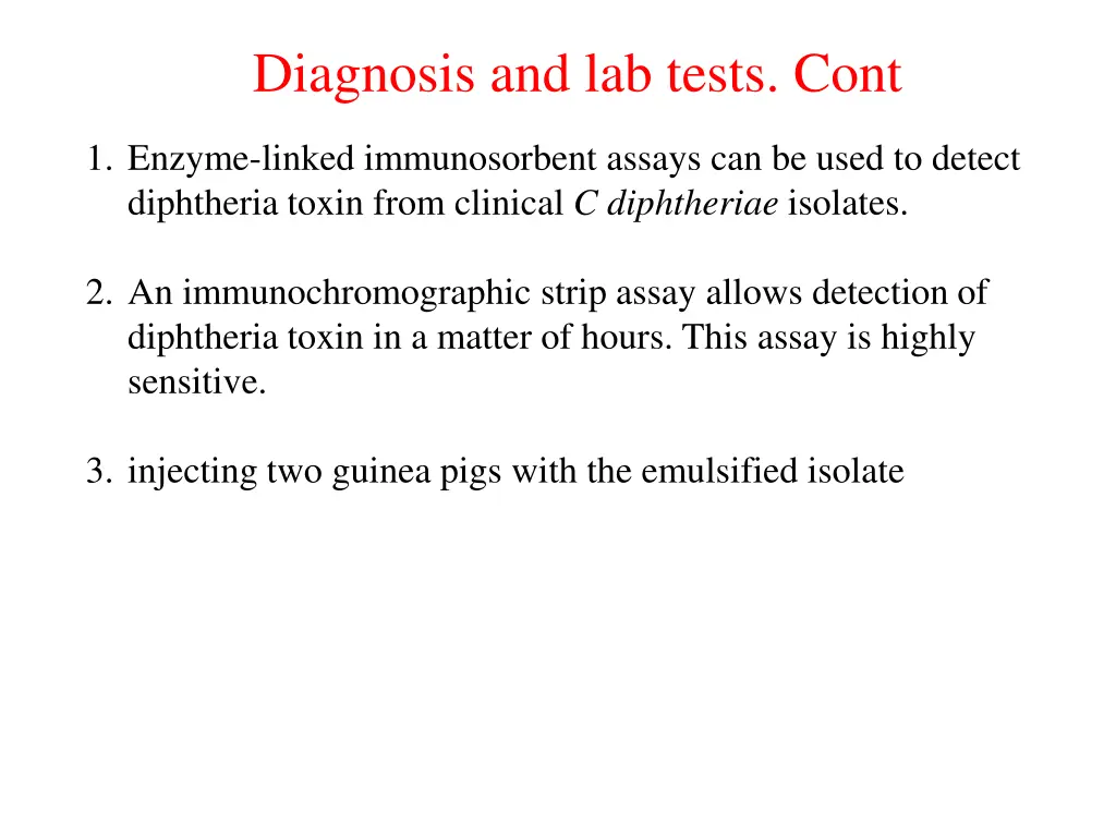 diagnosis and lab tests cont 2
