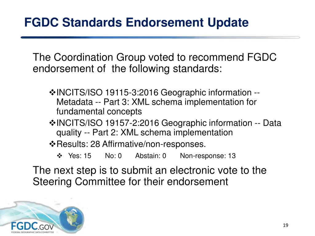 fgdc standards endorsement update