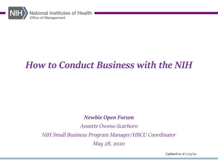 how to conduct business with the nih