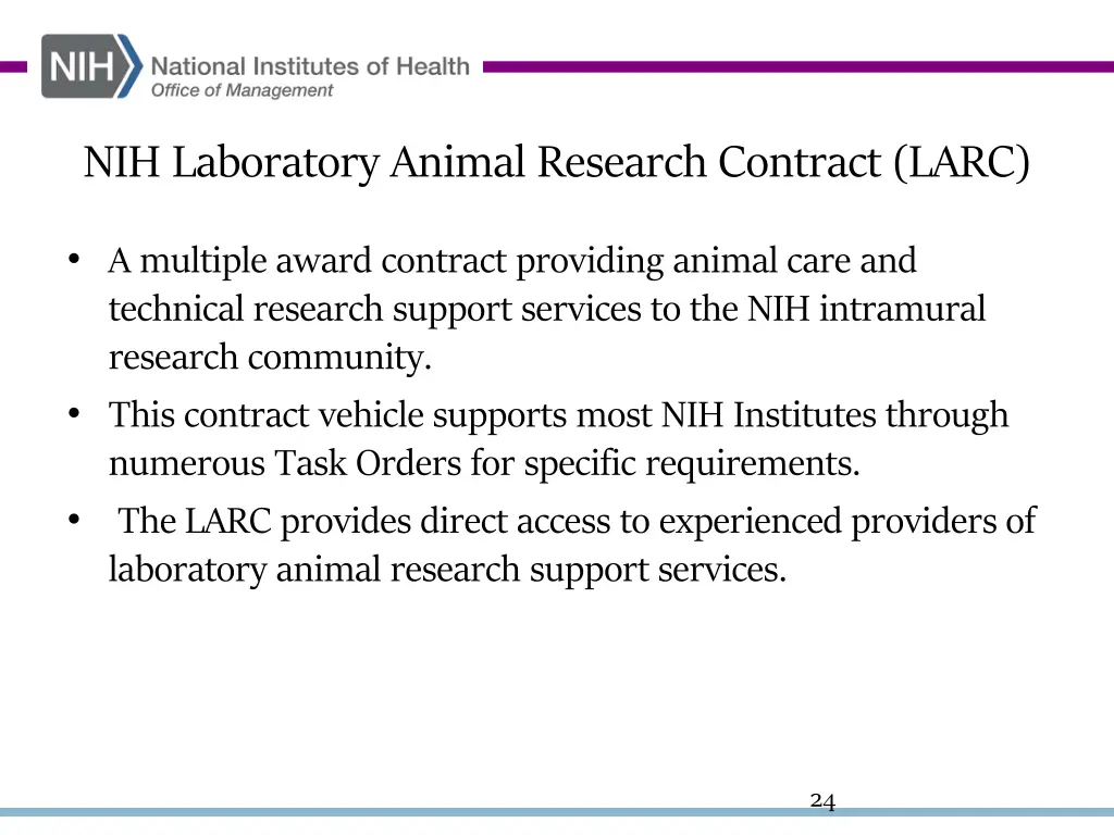 nih laboratory animal research contract larc
