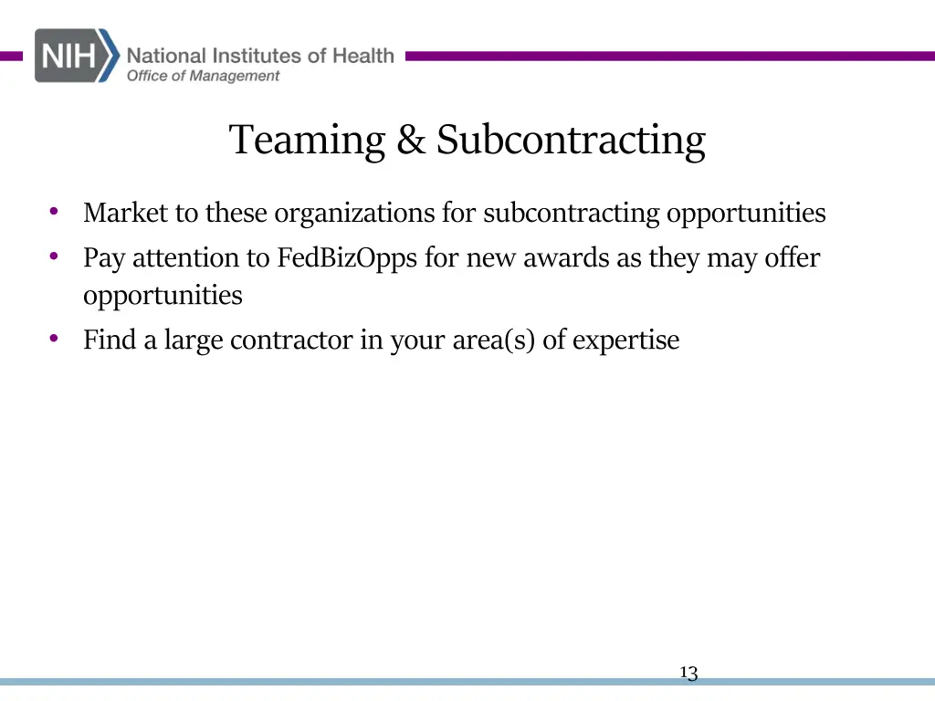teaming subcontracting