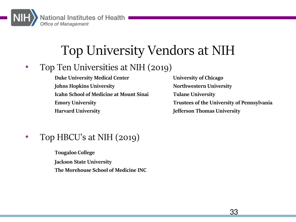top university vendors