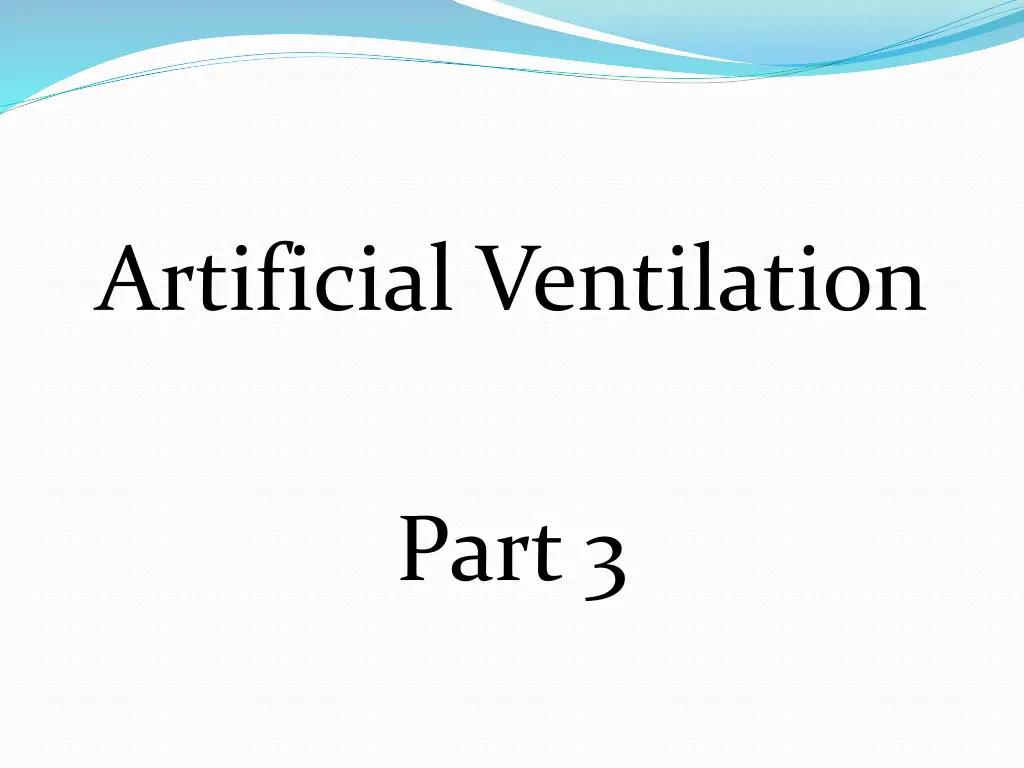 artificial ventilation