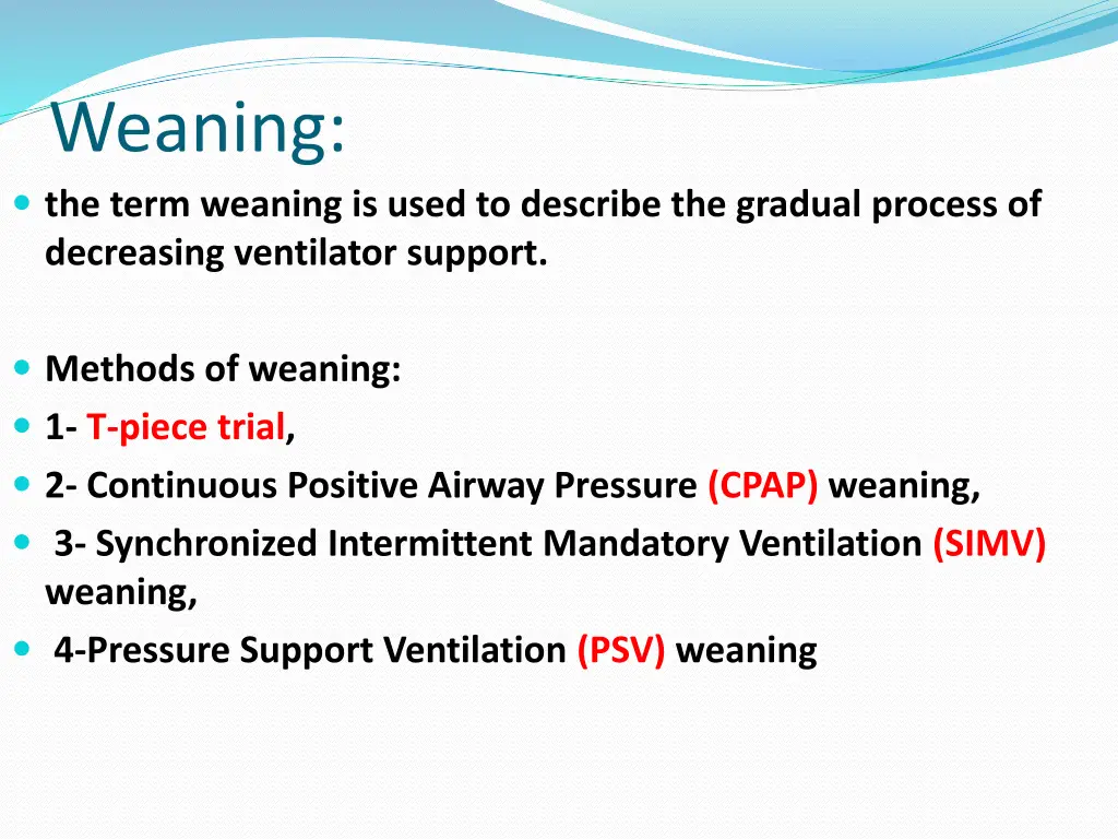 weaning the term weaning is used to describe
