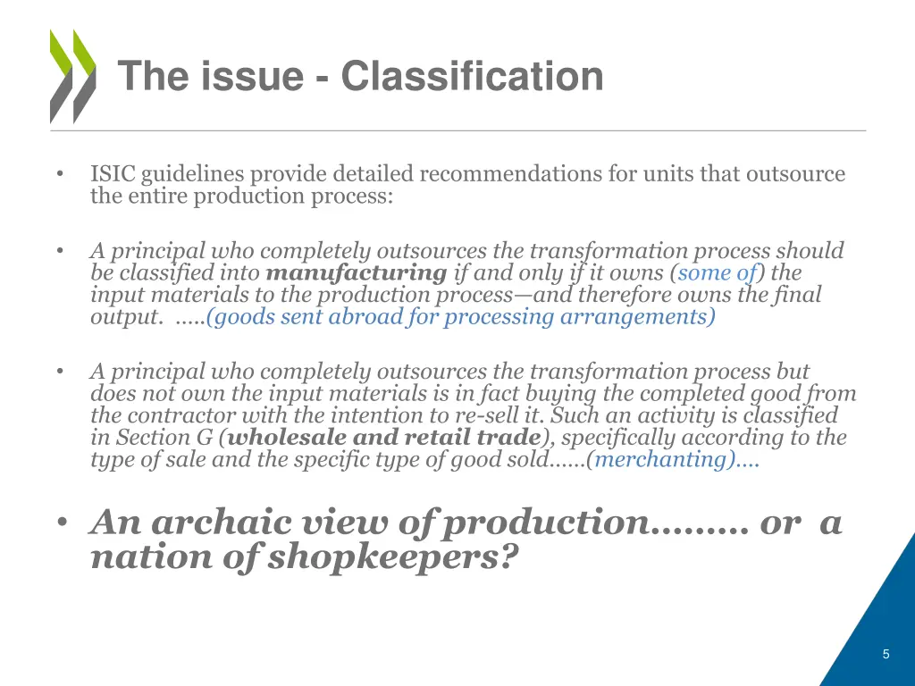 the issue classification