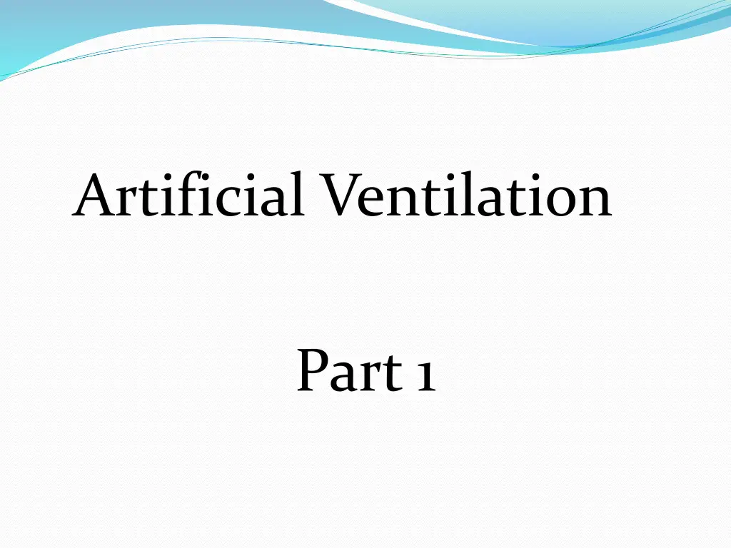 artificial ventilation