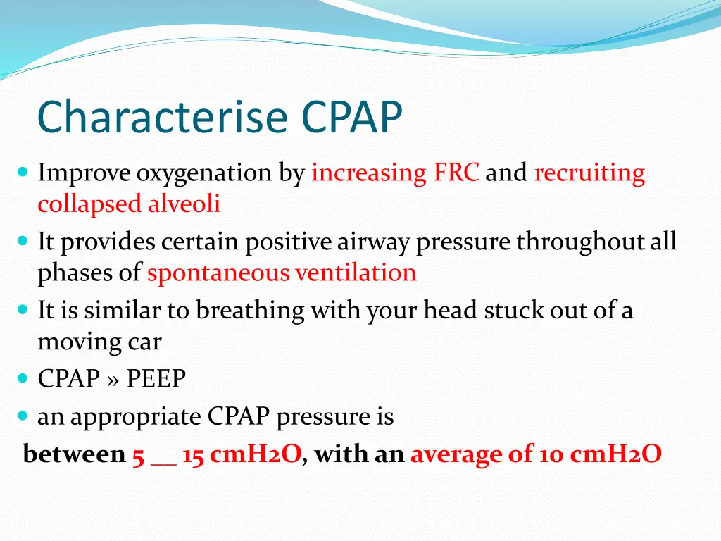 characterise cpap