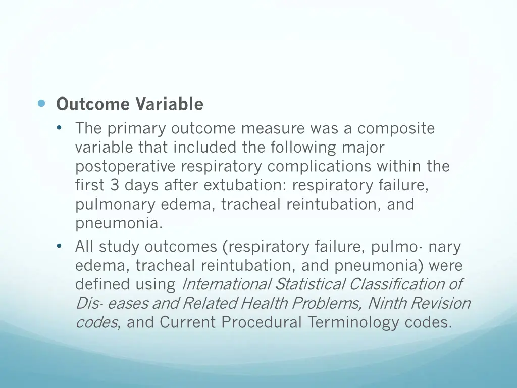 outcome variable the primary outcome measure