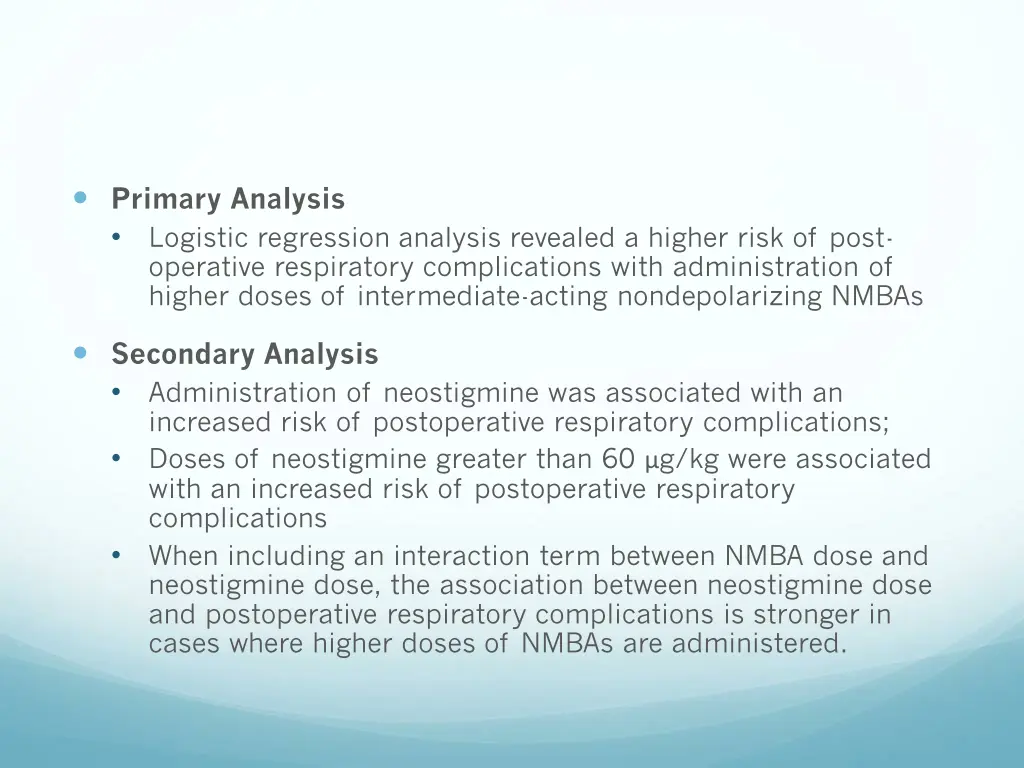 primary analysis logistic regression analysis