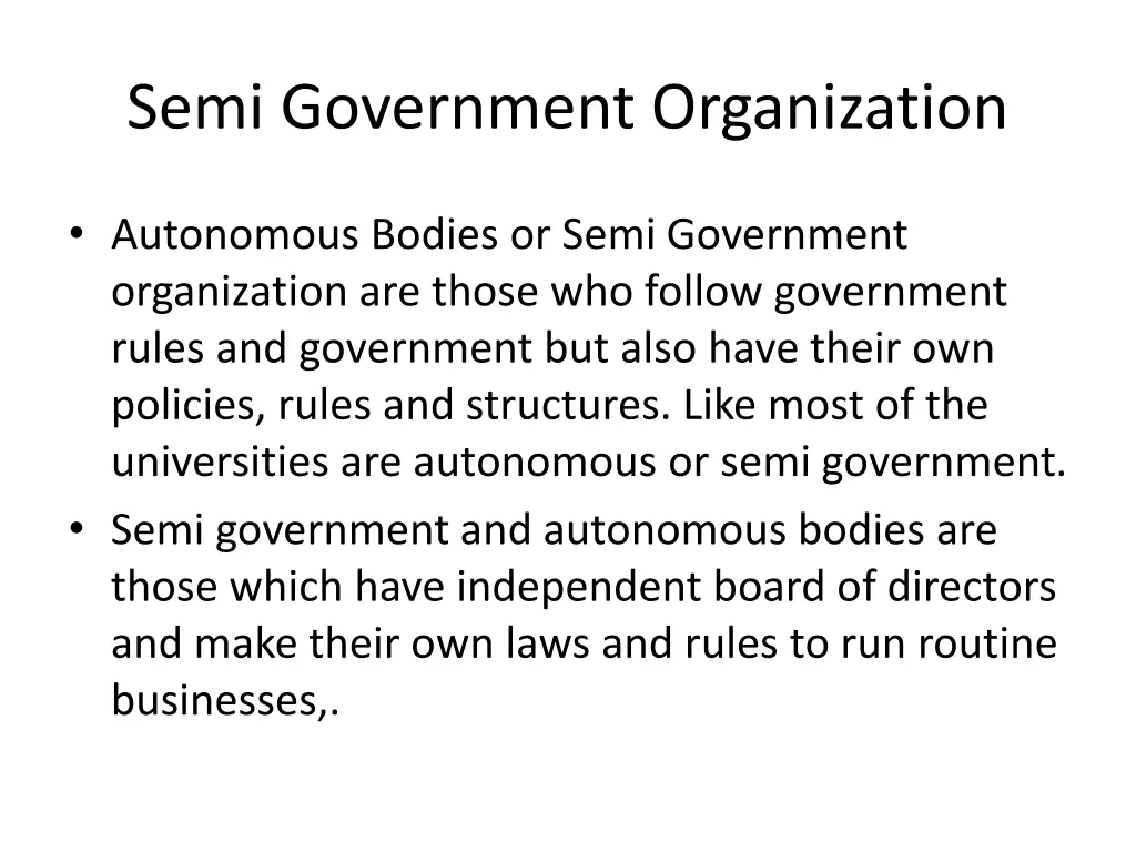 semi government organization