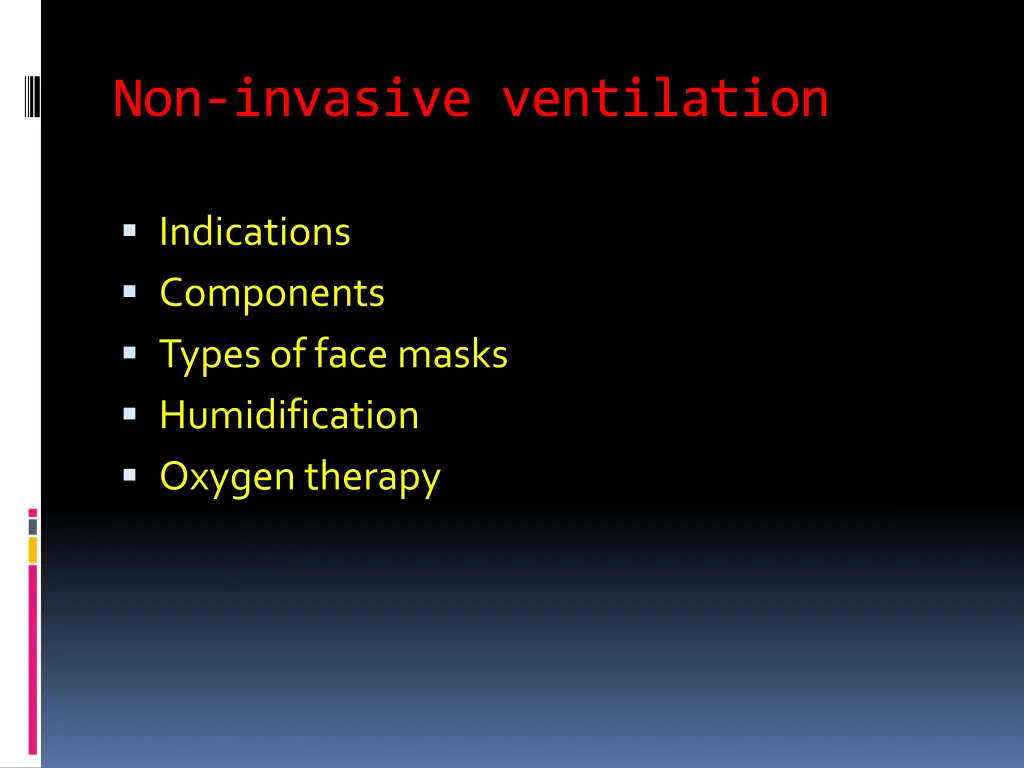 non invasive ventilation