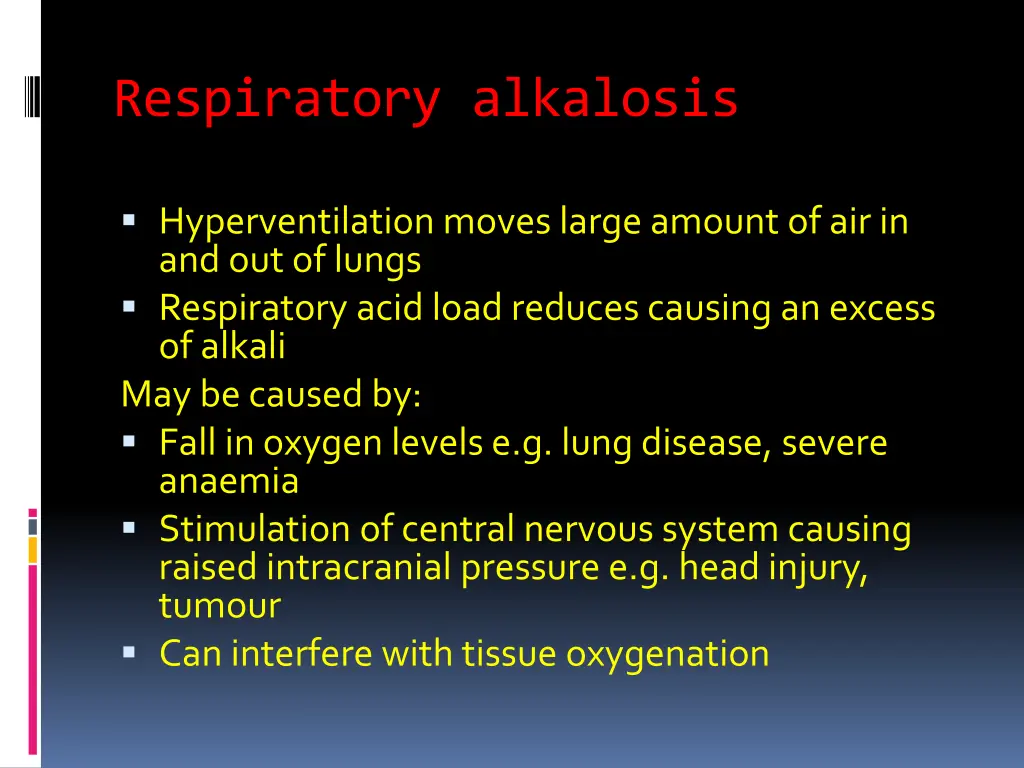 respiratory alkalosis