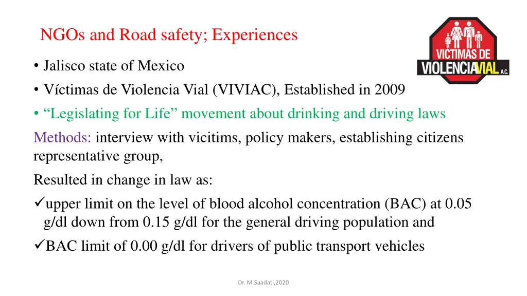 ngos and road safety experiences