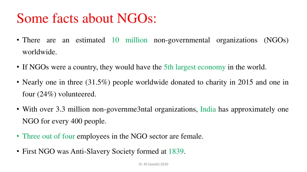 some facts about ngos
