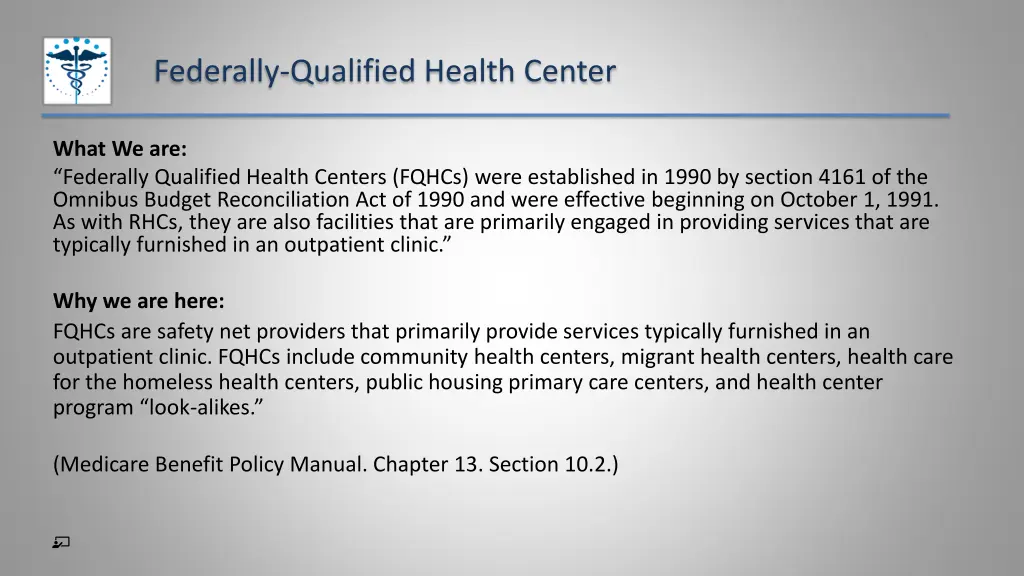 federally qualified health center