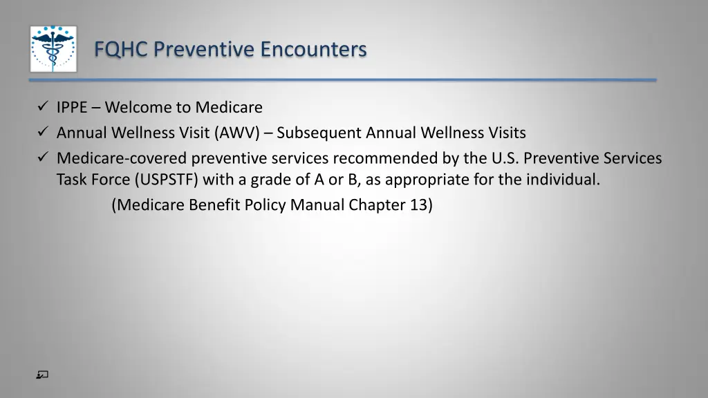 fqhc preventive encounters