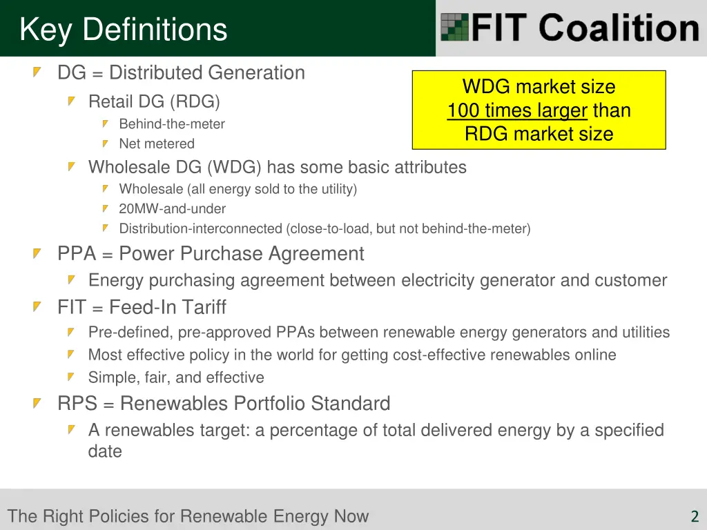 key definitions