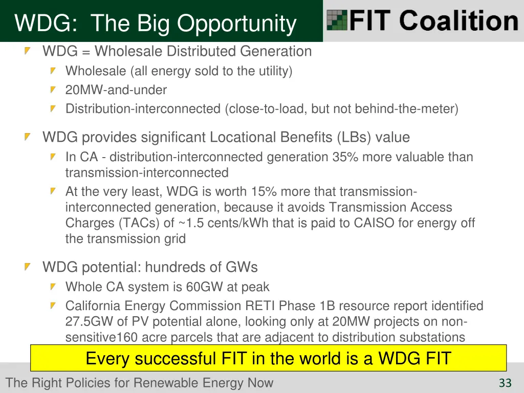 wdg the big opportunity