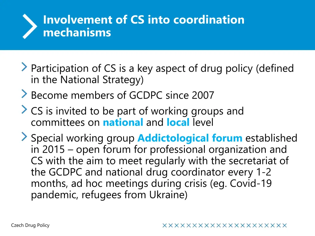 involvement of cs into coordination mechanisms