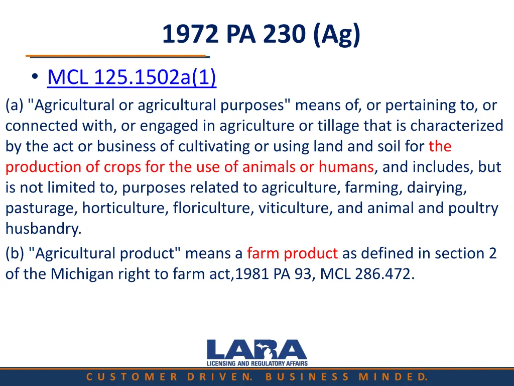 1972 pa 230 ag