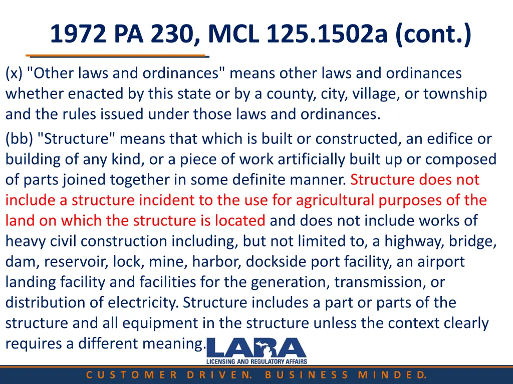 1972 pa 230 mcl 125 1502a cont