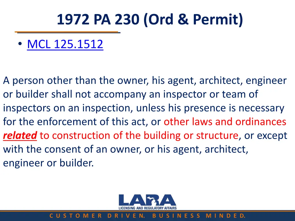 1972 pa 230 ord permit 2