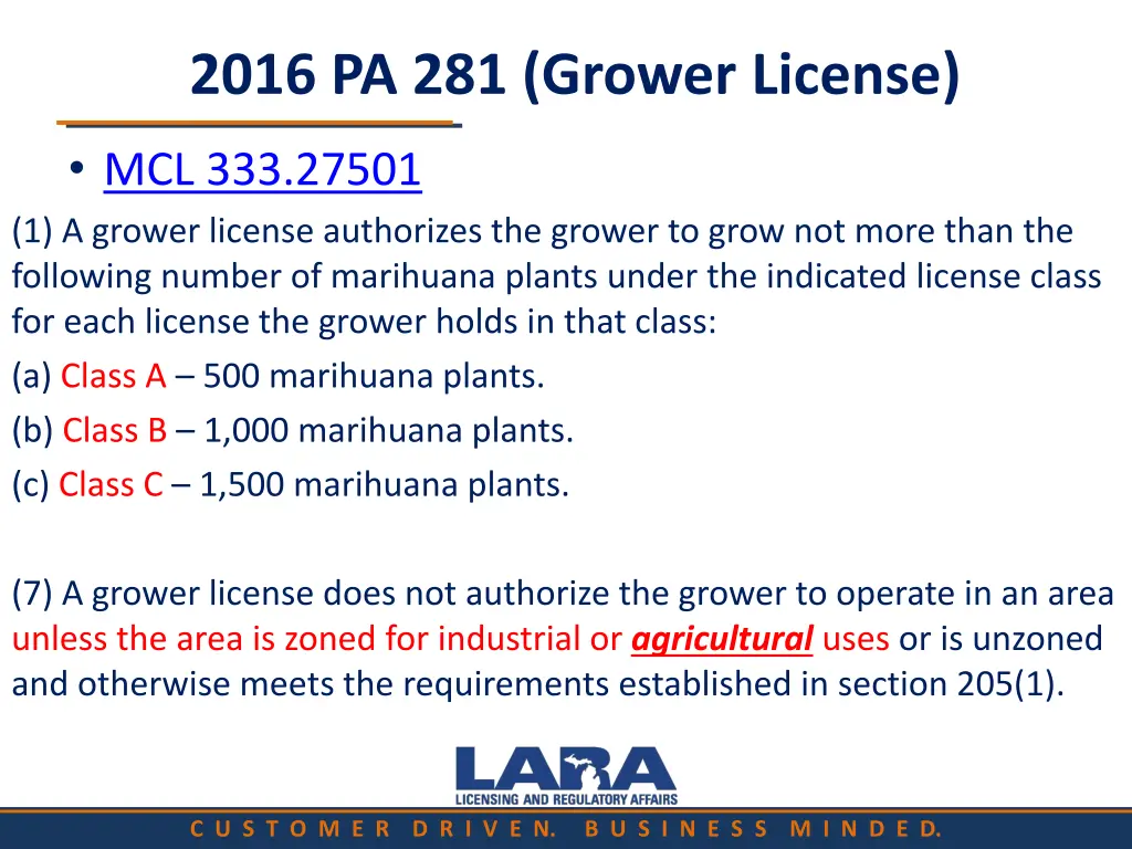 2016 pa 281 grower license