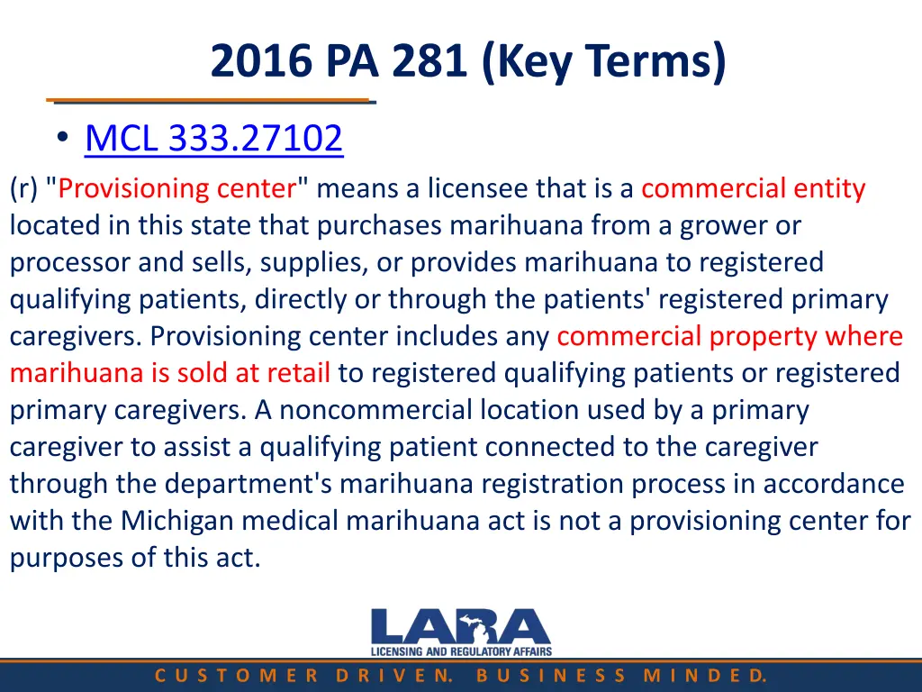 2016 pa 281 key terms 1