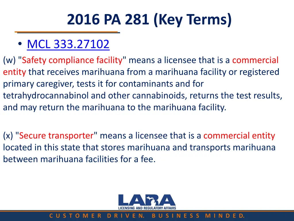 2016 pa 281 key terms 2