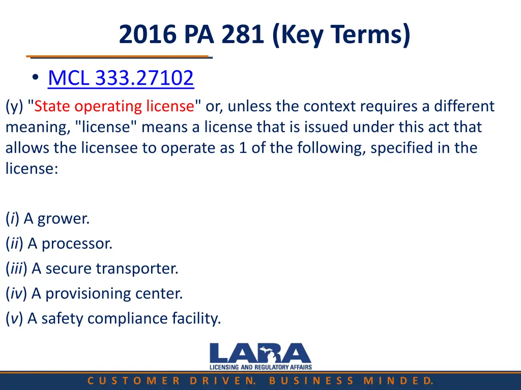 2016 pa 281 key terms 3