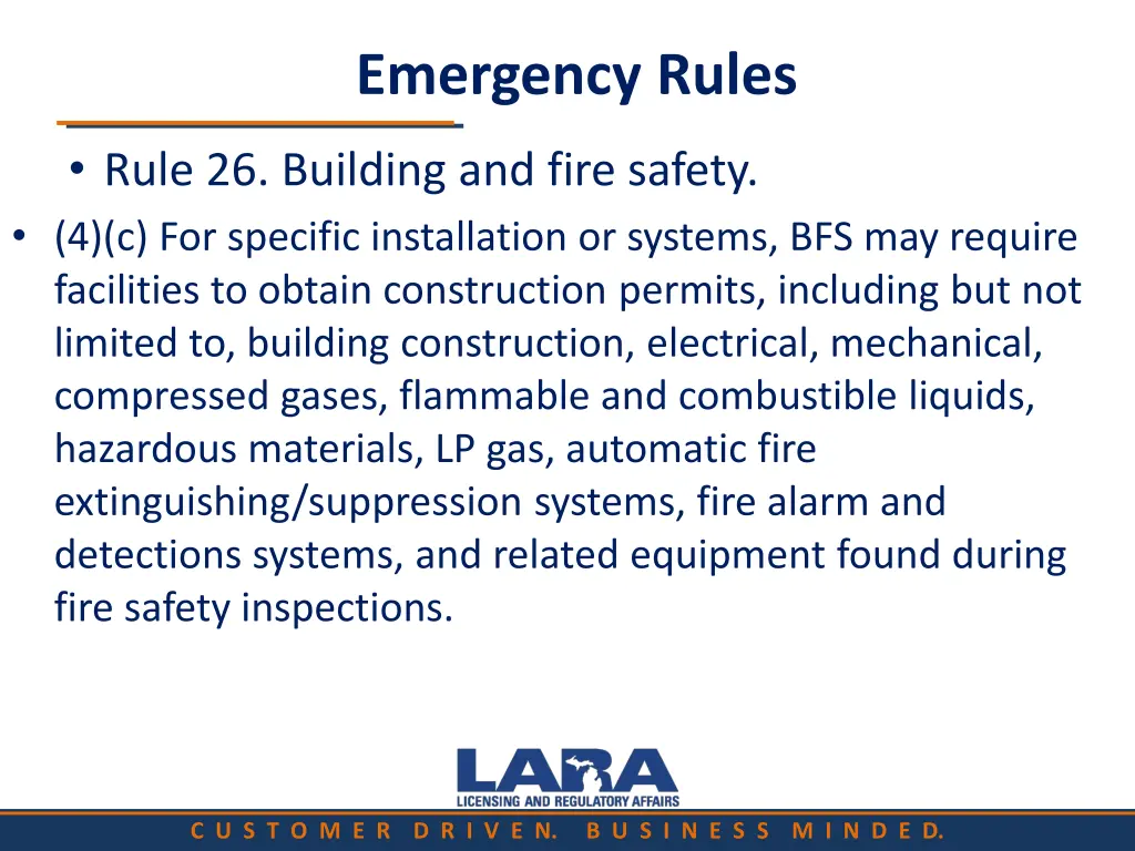 emergency rules 13