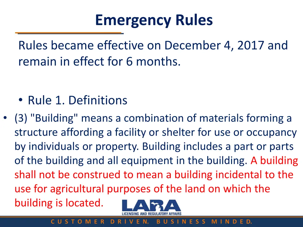 emergency rules