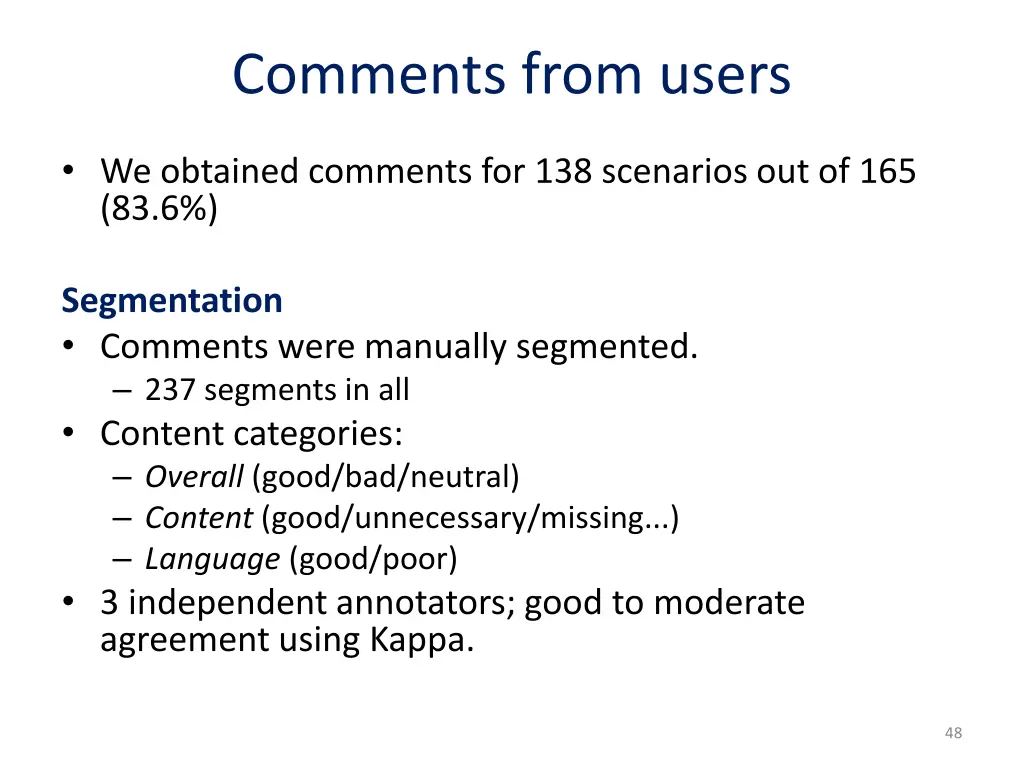 comments from users