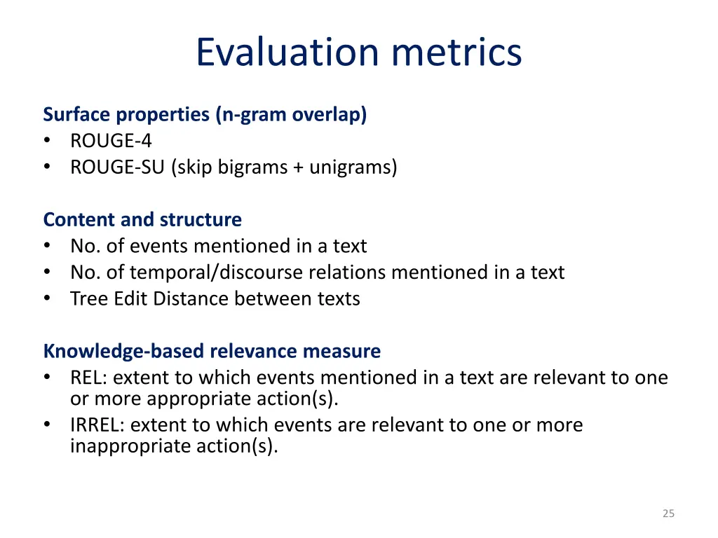 evaluation metrics