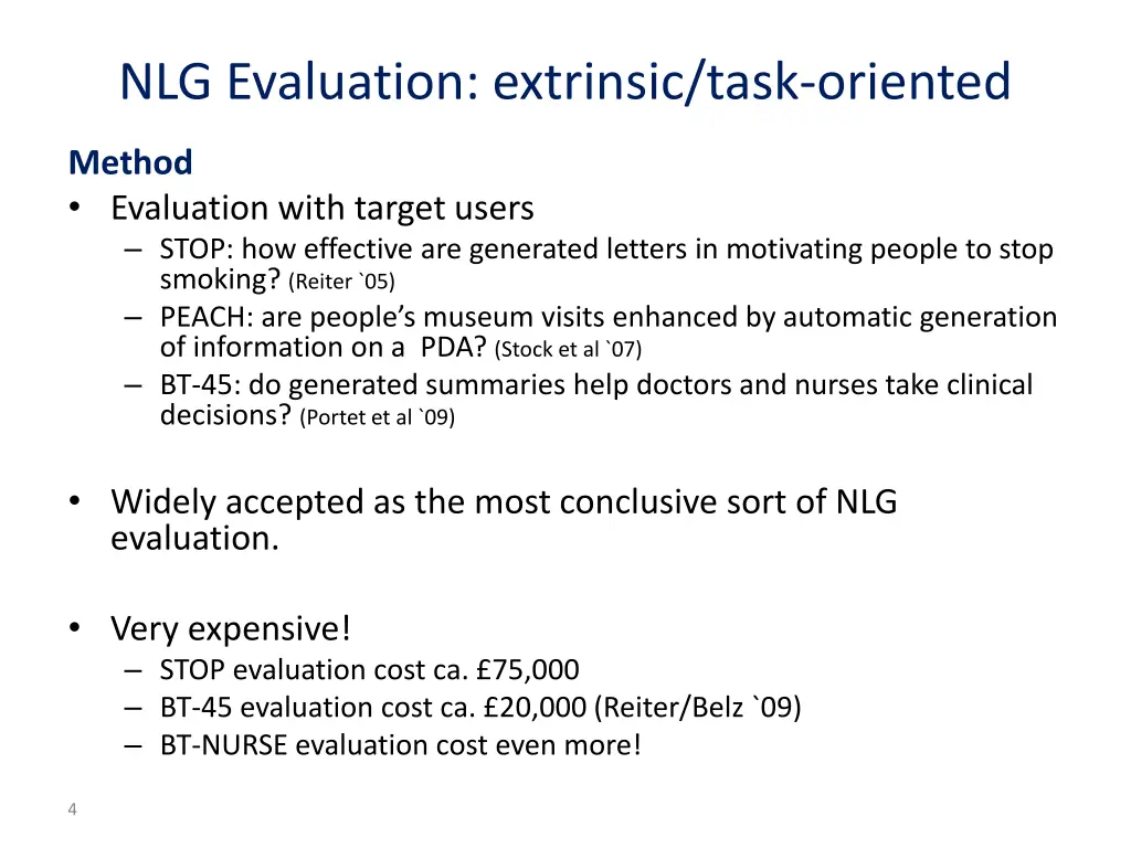 nlg evaluation extrinsic task oriented