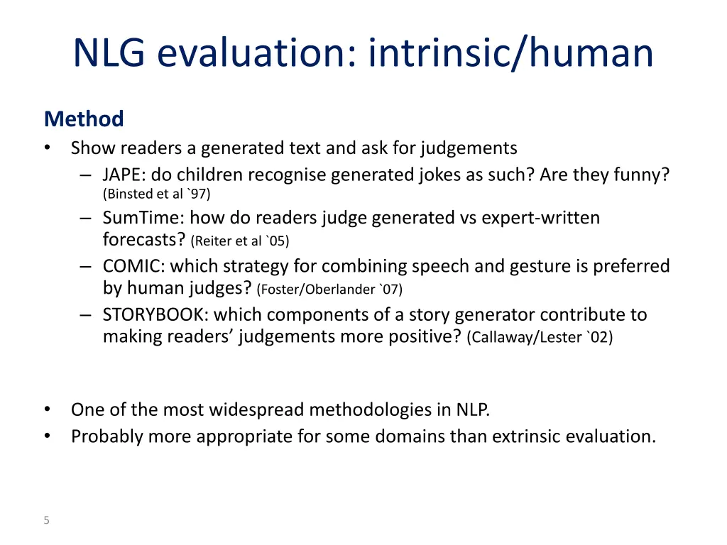 nlg evaluation intrinsic human