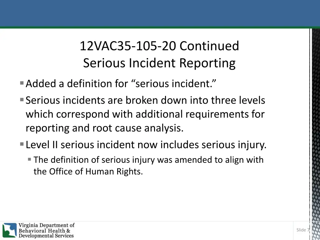 12vac35 105 20 continued serious incident