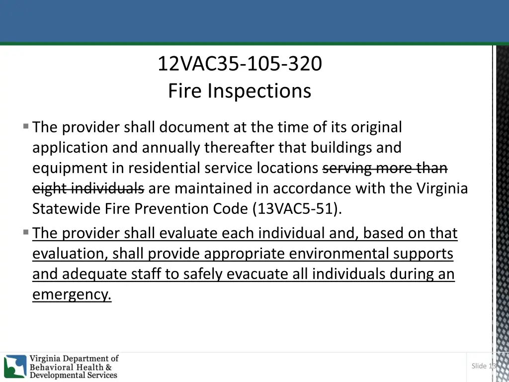 12vac35 105 320 fire inspections