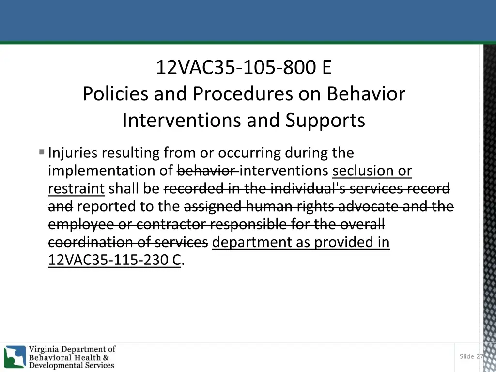 12vac35 105 800 e policies and procedures