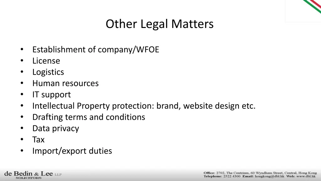 other legal matters