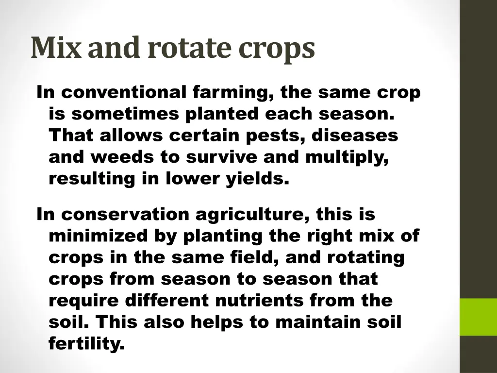 mix and rotate crops