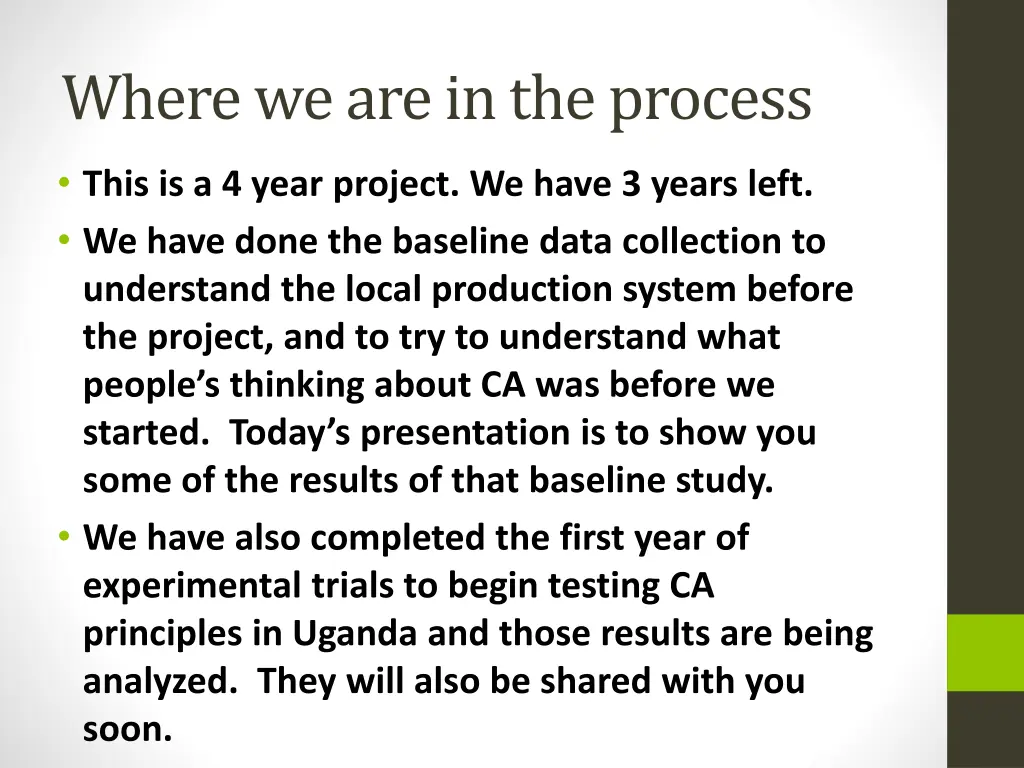 where we are in the process