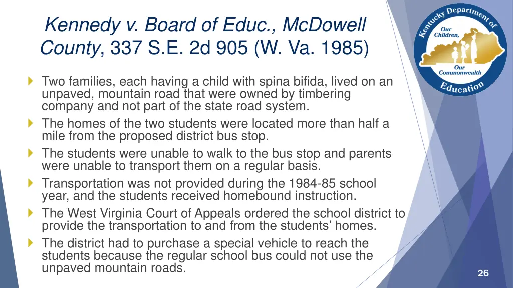 kennedy v board of educ mcdowell county