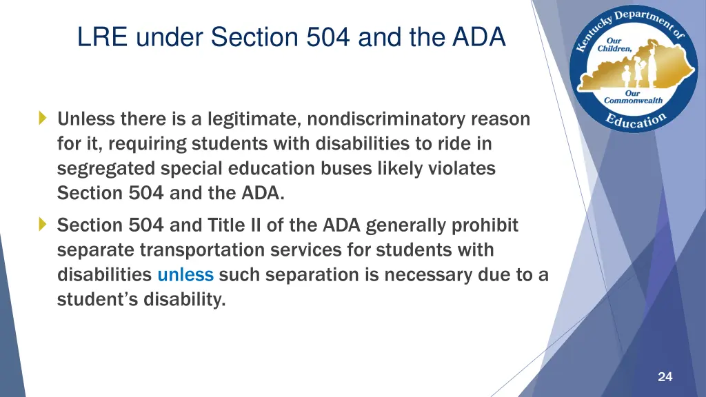 lre under section 504 and the ada