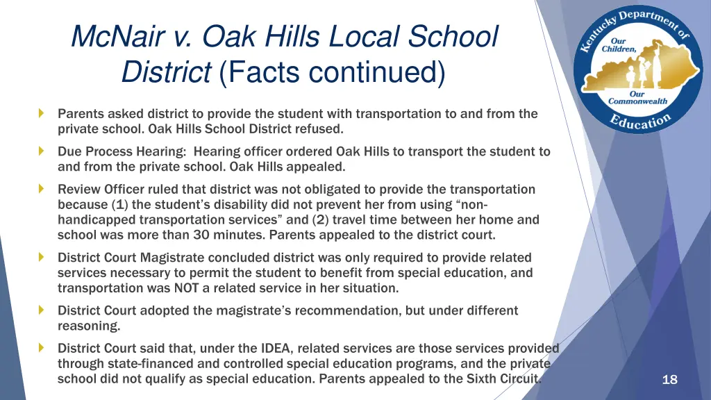 mcnair v oak hills local school district facts