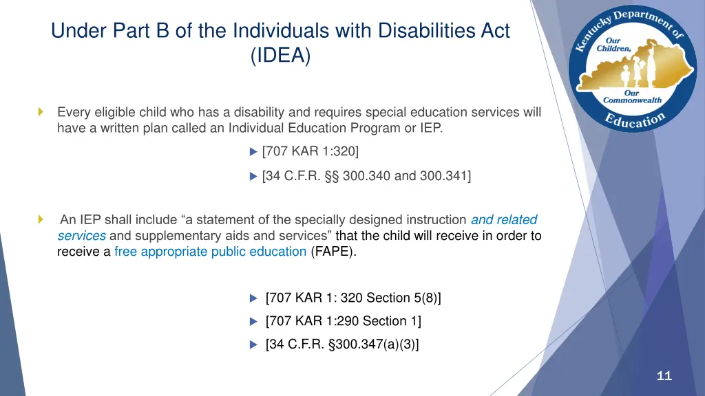 under part b of the individuals with disabilities